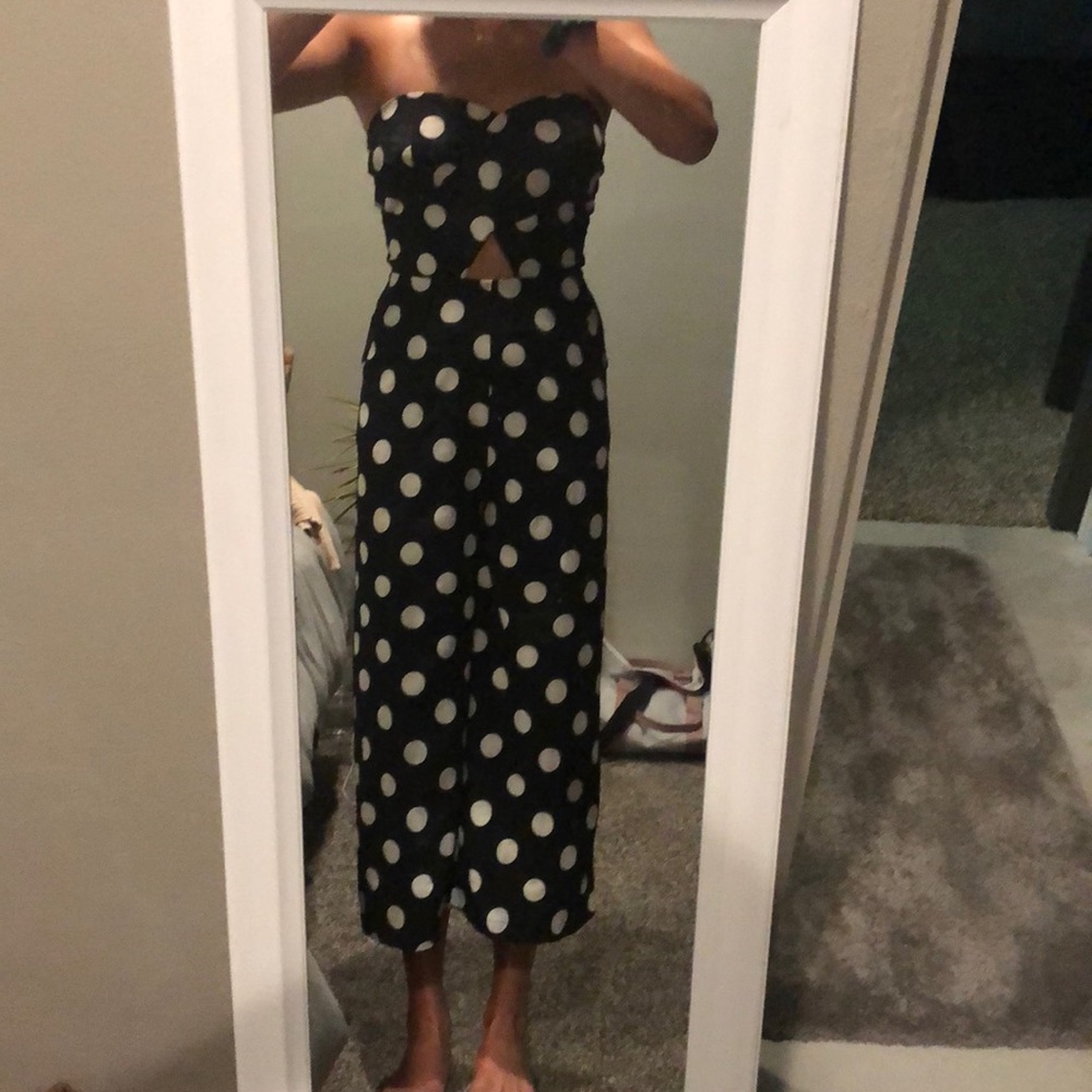 Strapless Polka Dot Jumpsuit